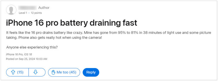 iPhone 16 Pro Battery Draining fast