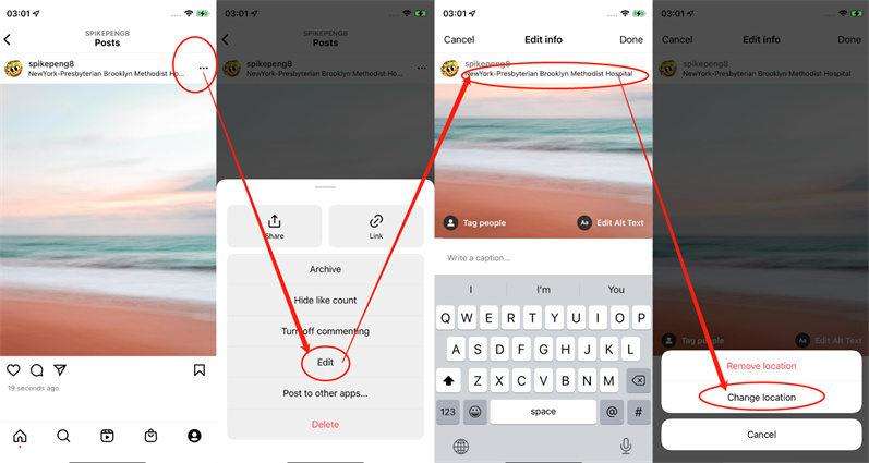 how to update location on Instagram Android